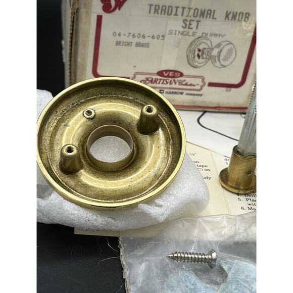 Vtg H.B. Ives Artisan Collection Single Dummy SOLID Brass Knobs W/Rose Lot Of 2 - Picture 12 of 16